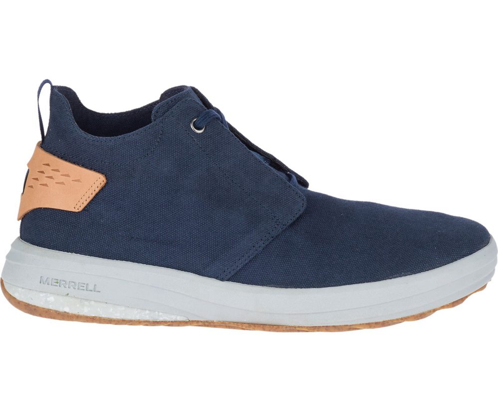 Merrell Sneakers Herre - Gridway Mid Lærred - Mørkeblå - PYC126758